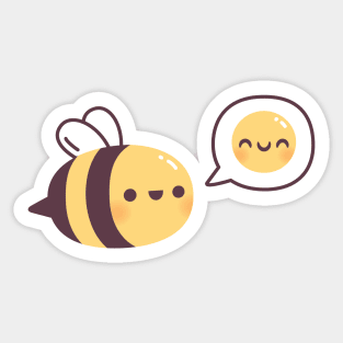 Cute Bee Be Happy Emoji Doodle Sticker